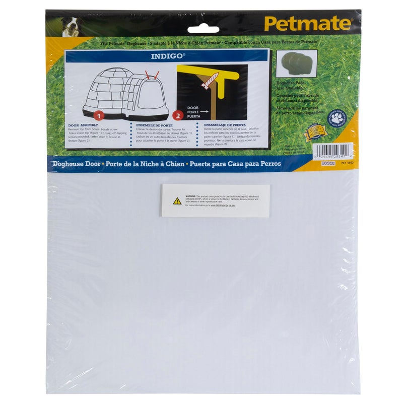 Petmate Indigo Vinyl Doghouse Door, Fits Petmate Medium Indigo Doghouse, White, Made in USA, 12.6" x 12.22" - Image 4
